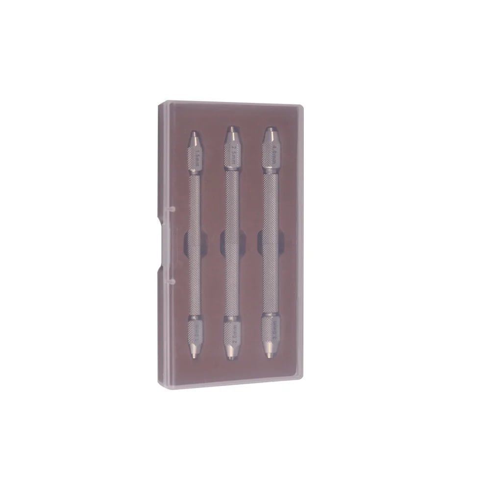 304 Stainless Steel Pin Vise Set with Double-Ended Chucks